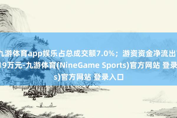 九游体育app娱乐占总成交额7.0%；游资资金净流出727.19万元-九游体育(NineGame Sports)官方网站 登录入口